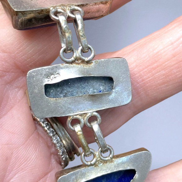 🌺ON SALE! Sterling & Lapis Bracelet - Picture 11 of 12